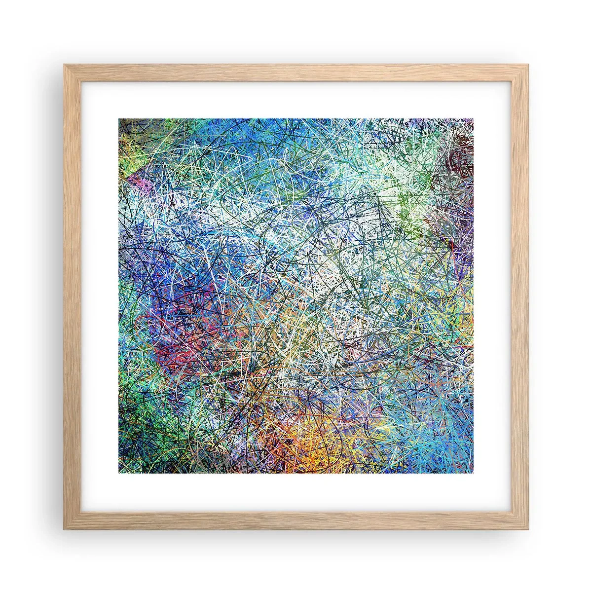 Plakat i ramme af lyst egetræ - Så enkelt er det ikke - 40x40 cm