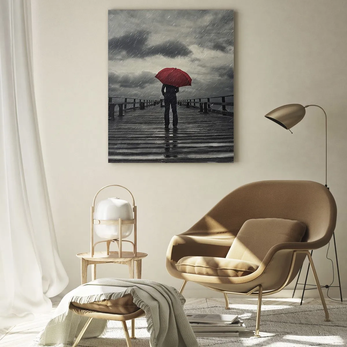 Billede på glas - Det er ingenting, hvis det regner - 50x70 cm