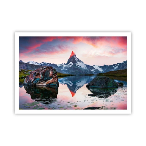 Plakat - Bjergenes hjerte er varmt - 100x70 cm