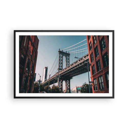 Plakat i sort ramme - Over byens bølger - 91x61 cm