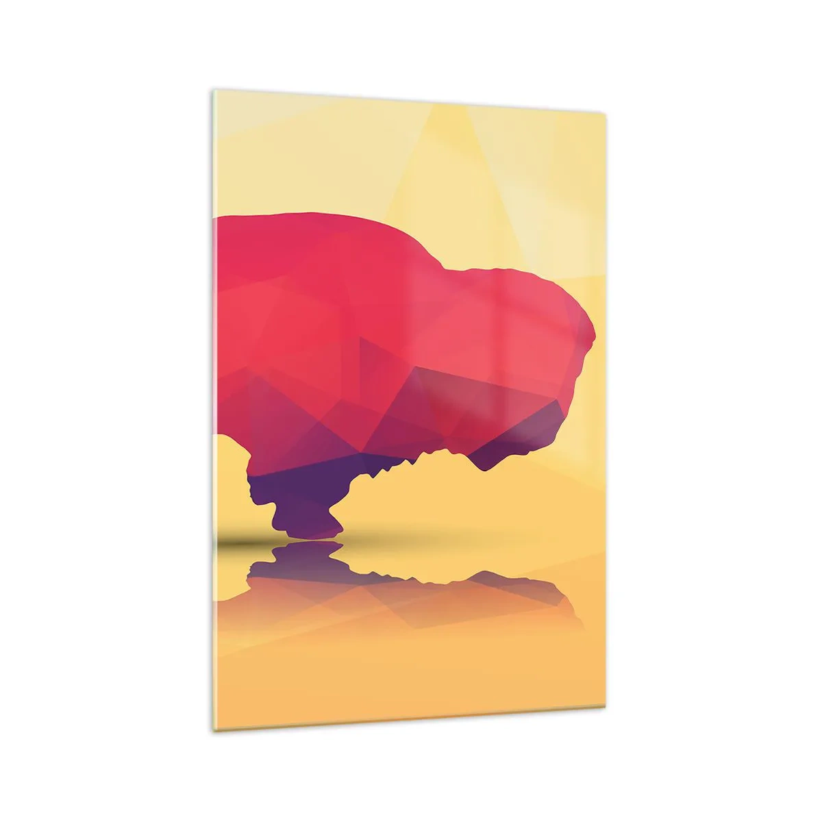 Billede på glas - Bisonens amarantstyrke - 70x100 cm