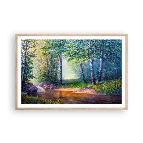 Plakat i ramme af lyst egetræ - Idylliske omgivelser - 91x61 cm