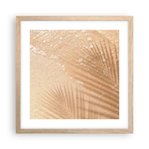 Plakat i ramme af lyst egetræ - Skyggen af en varm sommer - 40x40 cm