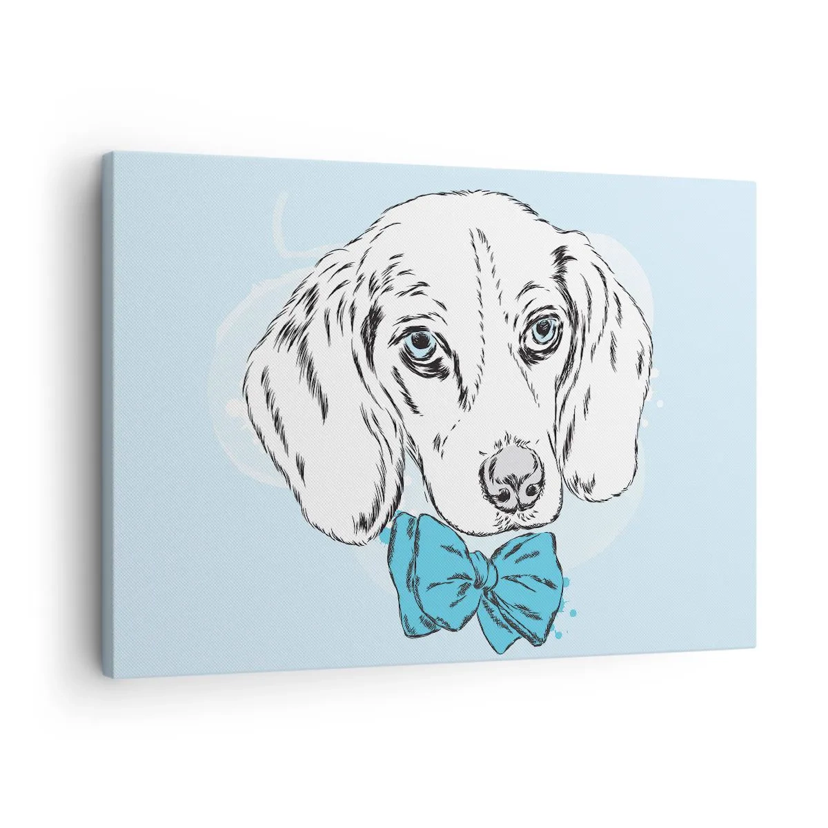 Lærredstryk - Billede på lærred - Yndig grafik af en hund med en butterfly på en pastelfarvet baggrund - 70x50cm - Elegance for hunde - Moderne vægdekoration til stue og soveværelse ARTTOR