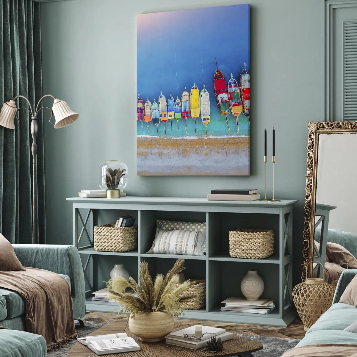 Lærredstryk - Billede på lærred - Fra et fugleperspektiv - 65x120 cm