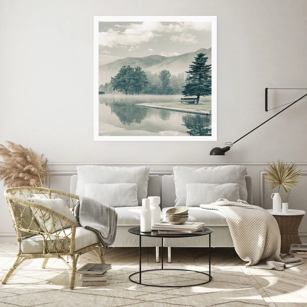 Plakat - Søen sover stadig - 50x50 cm