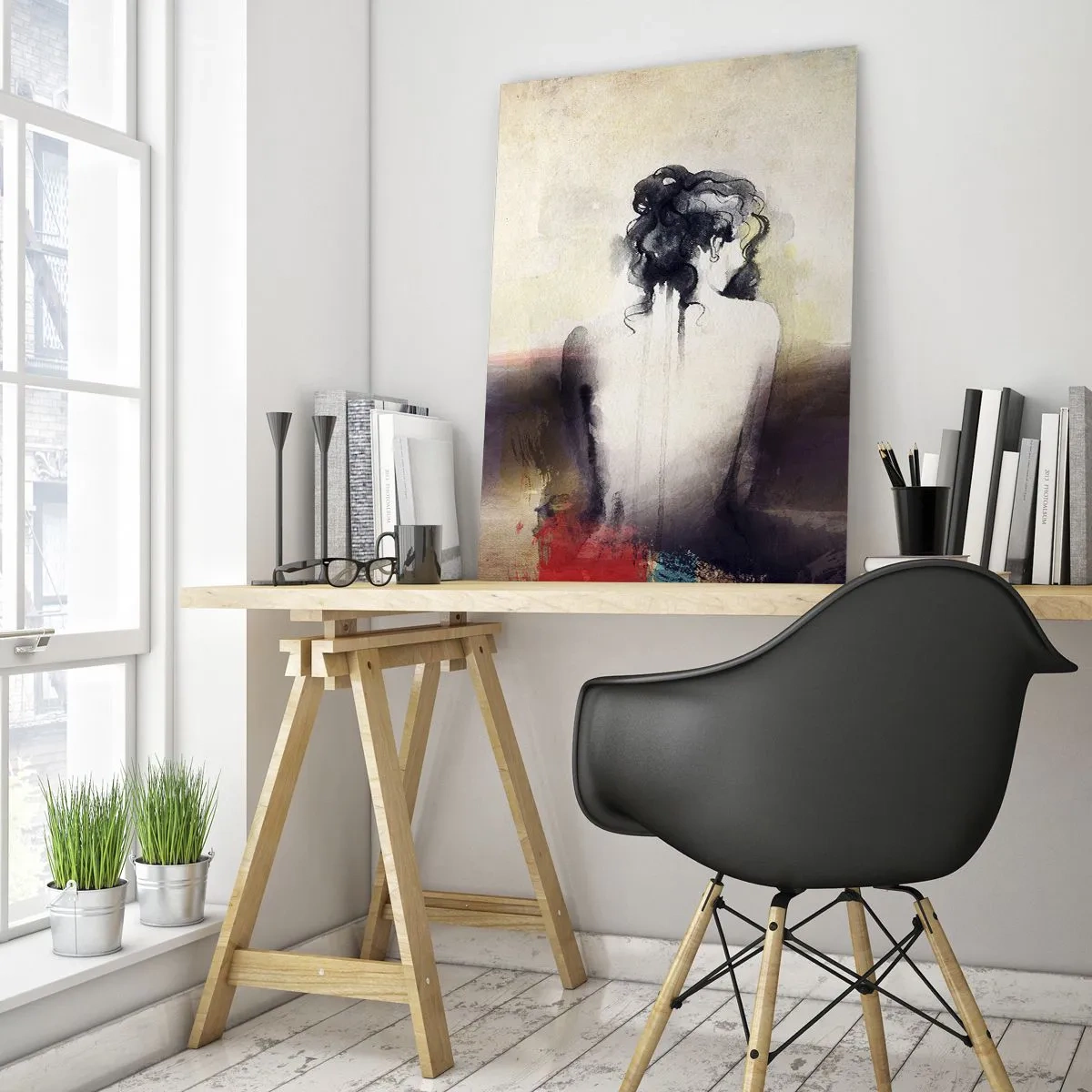 Billede på glas - Glatte linjer, ovale former - 50x70 cm