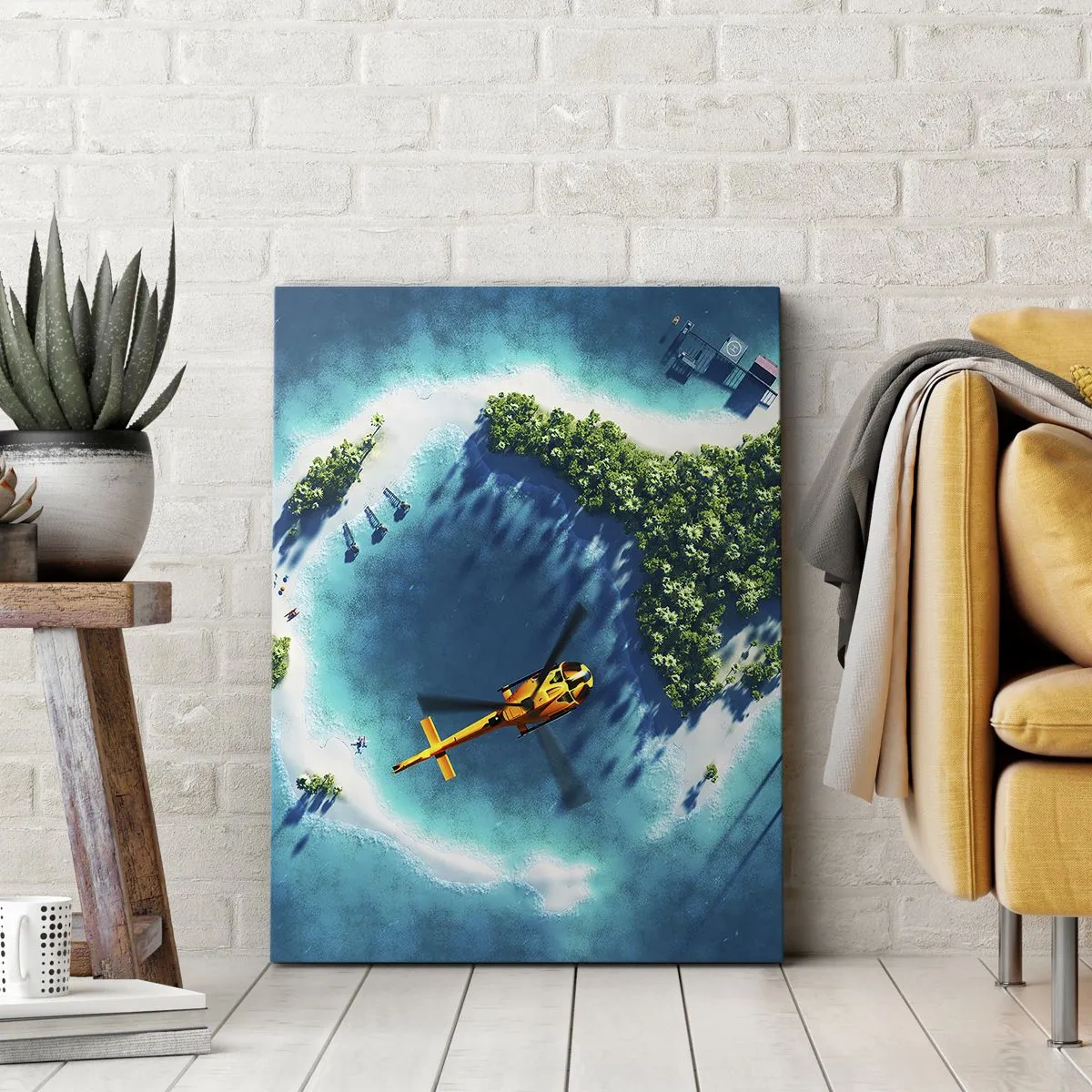 Lærredstryk - Billede på lærred - Køb en ø - 50x70 cm