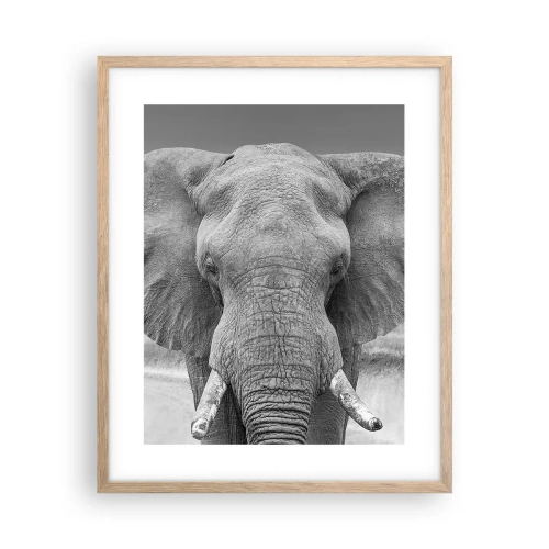 Plakat i ramme af lyst egetræ - Velkommen til min verden - 40x50 cm