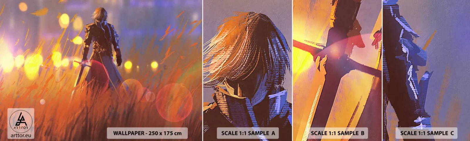 Fototapet Prøve Standard Eco - Herreløs ridder - Abstraktion, Fantasi, Kriger - 100x30 cm