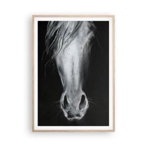 Plakat i ramme af lyst egetræ - Forførende blik - 70x100 cm