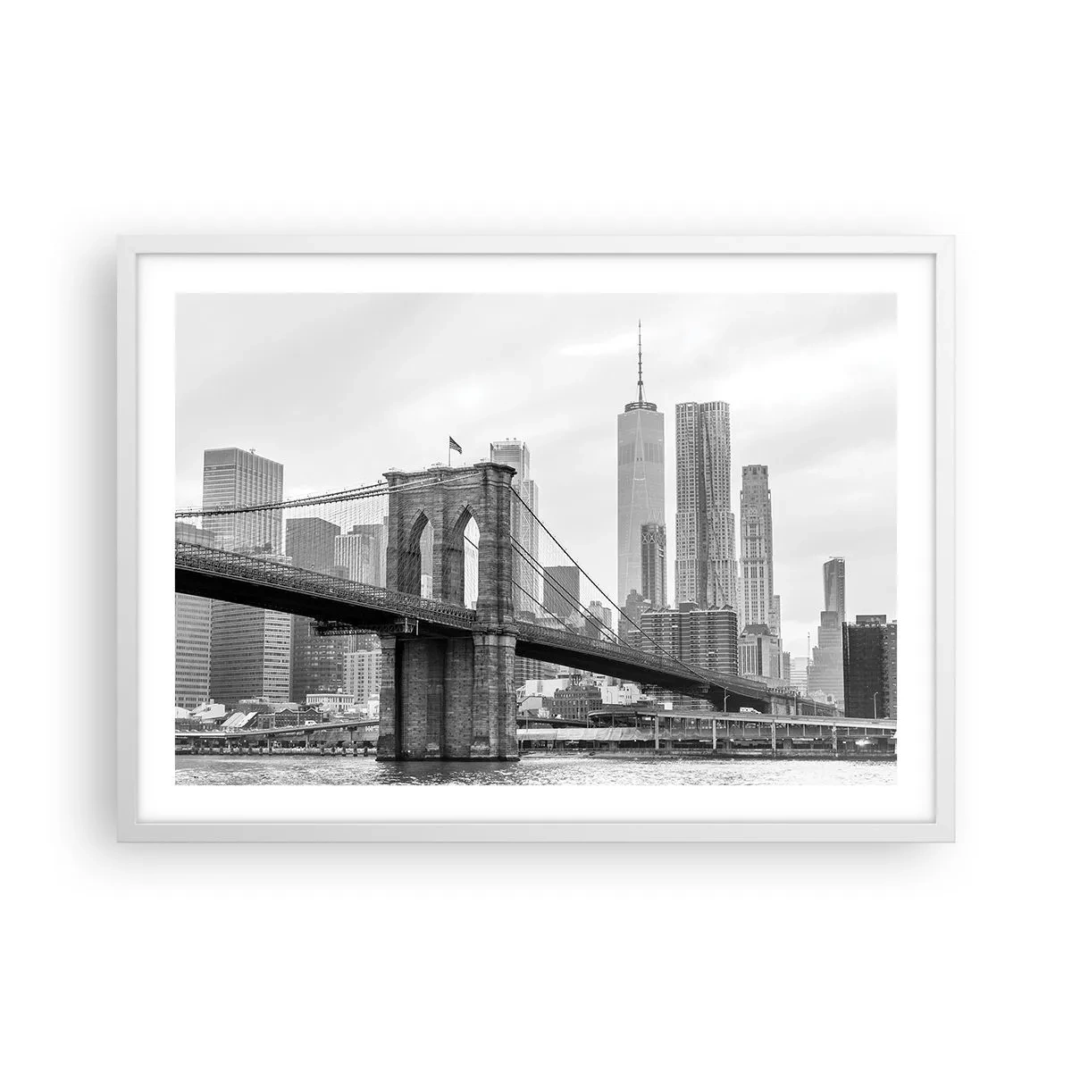 Plakat i hvid ramme - New York stemning - 70x50 cm