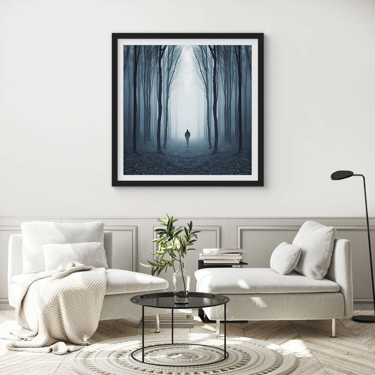 Plakat i sort ramme - Og alt sammen ganske enkelt - 30x30 cm