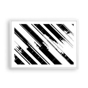Plakat i hvid ramme - Intens og dynamisk komposition - 70x50 cm