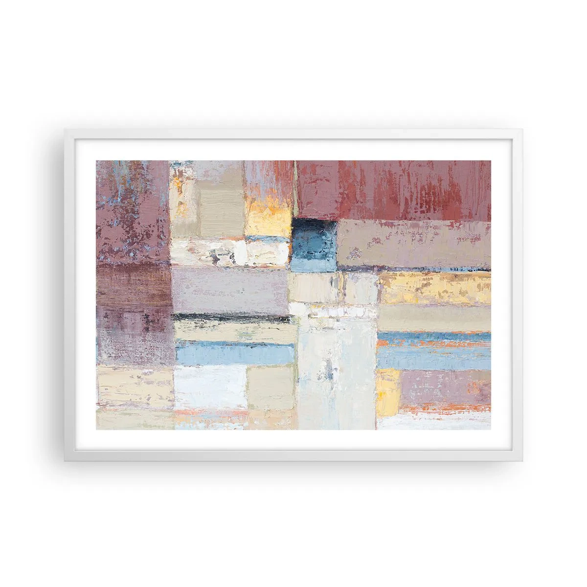 Plakat i hvid ramme - Geometriens ro - 70x50 cm