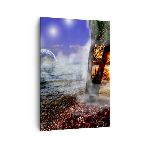 Lærredstryk - Billede på lærred - Surrealistisk landskab - naturens enhed - 70x100 cm