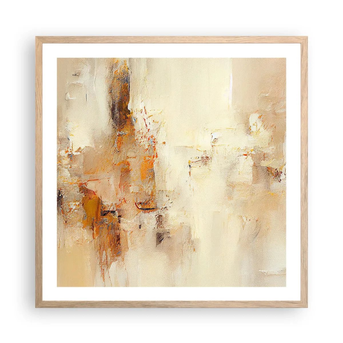 Plakat i ramme af lyst egetræ - Ravets sjæl - 60x60 cm