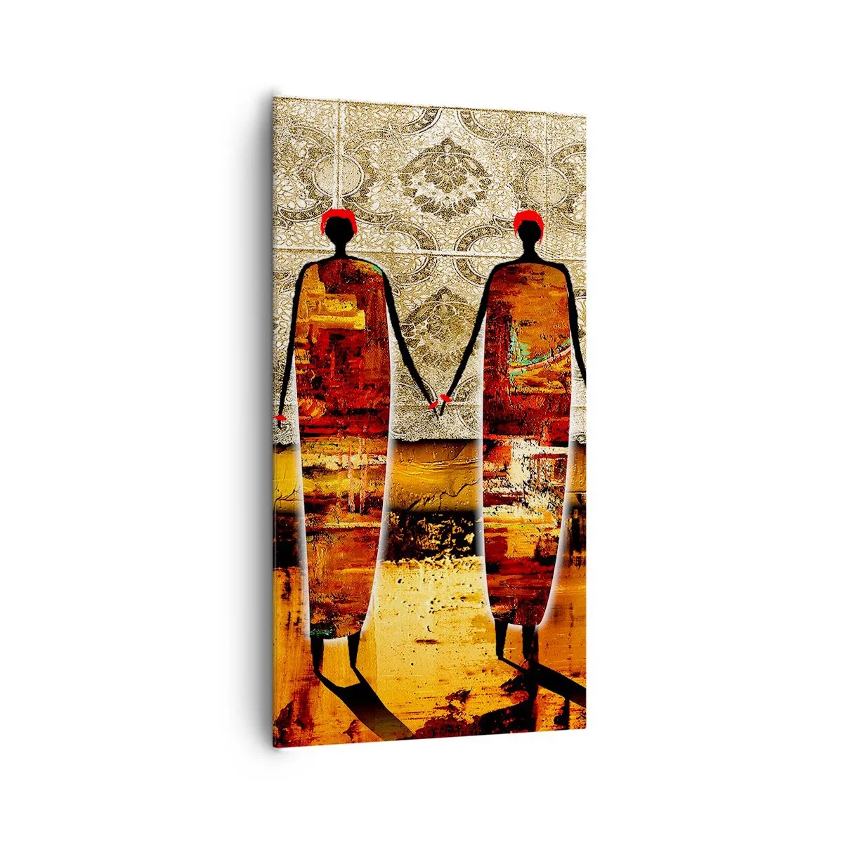 Lærredstryk - Billede på lærred - Etnisk sammensætning i farverne i Afrika - 65x120 cm