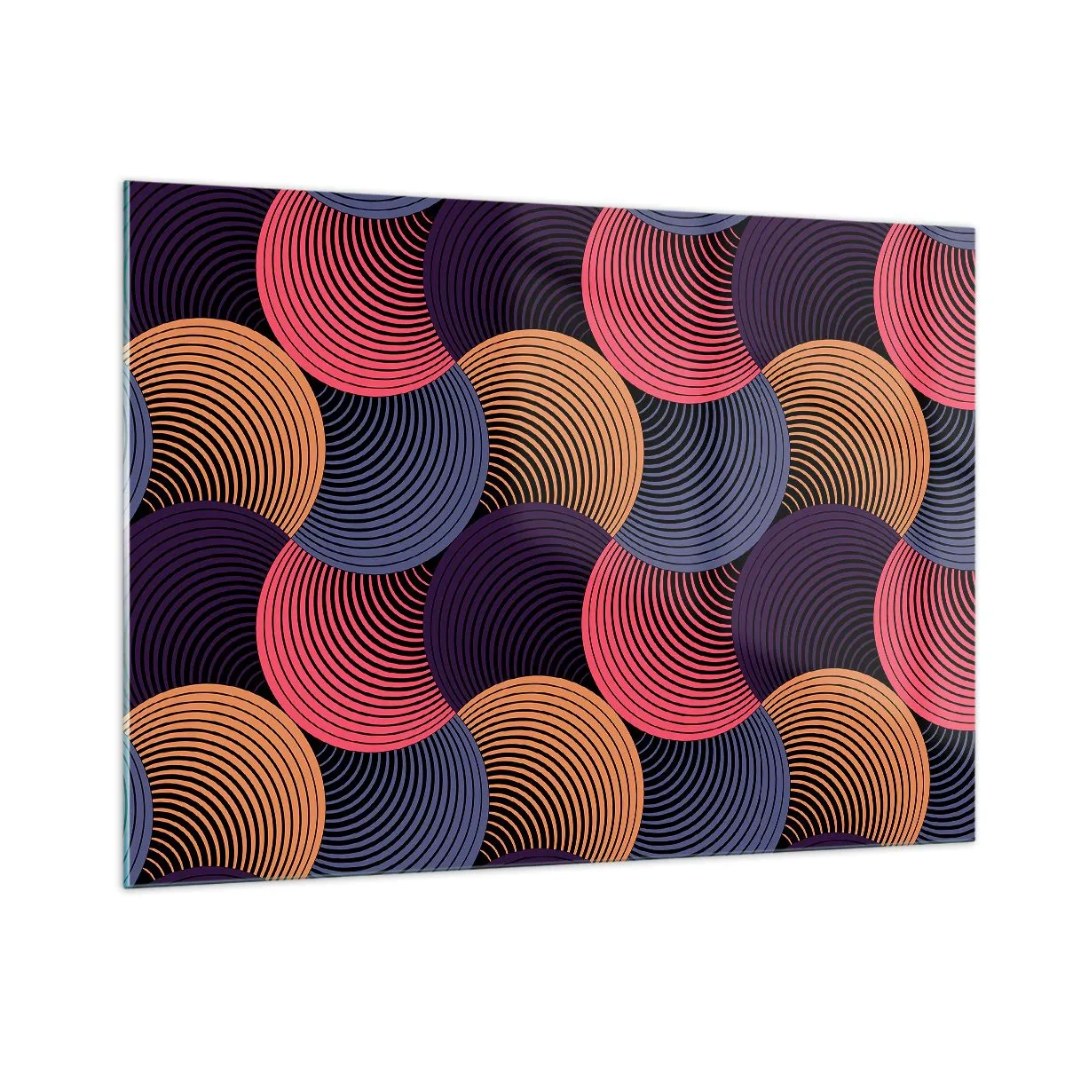 Billede på glas - I en cirkulær rytme - 100x70 cm