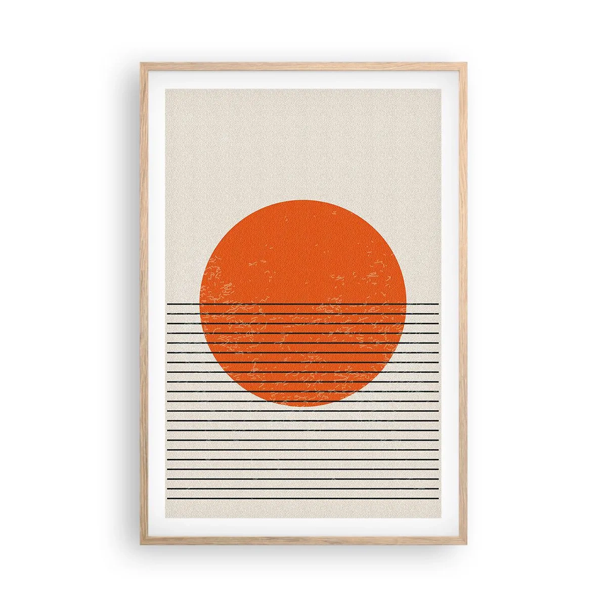 Plakat i ramme af lyst egetræ - Altid solen - 61x91 cm