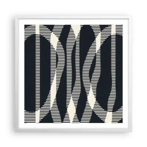Plakat i hvid ramme - Forsøg på at bryde igennem mørket - 60x60 cm