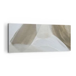 Lærredstryk - Billede på lærred - Bølge af hvidt - 100x40 cm