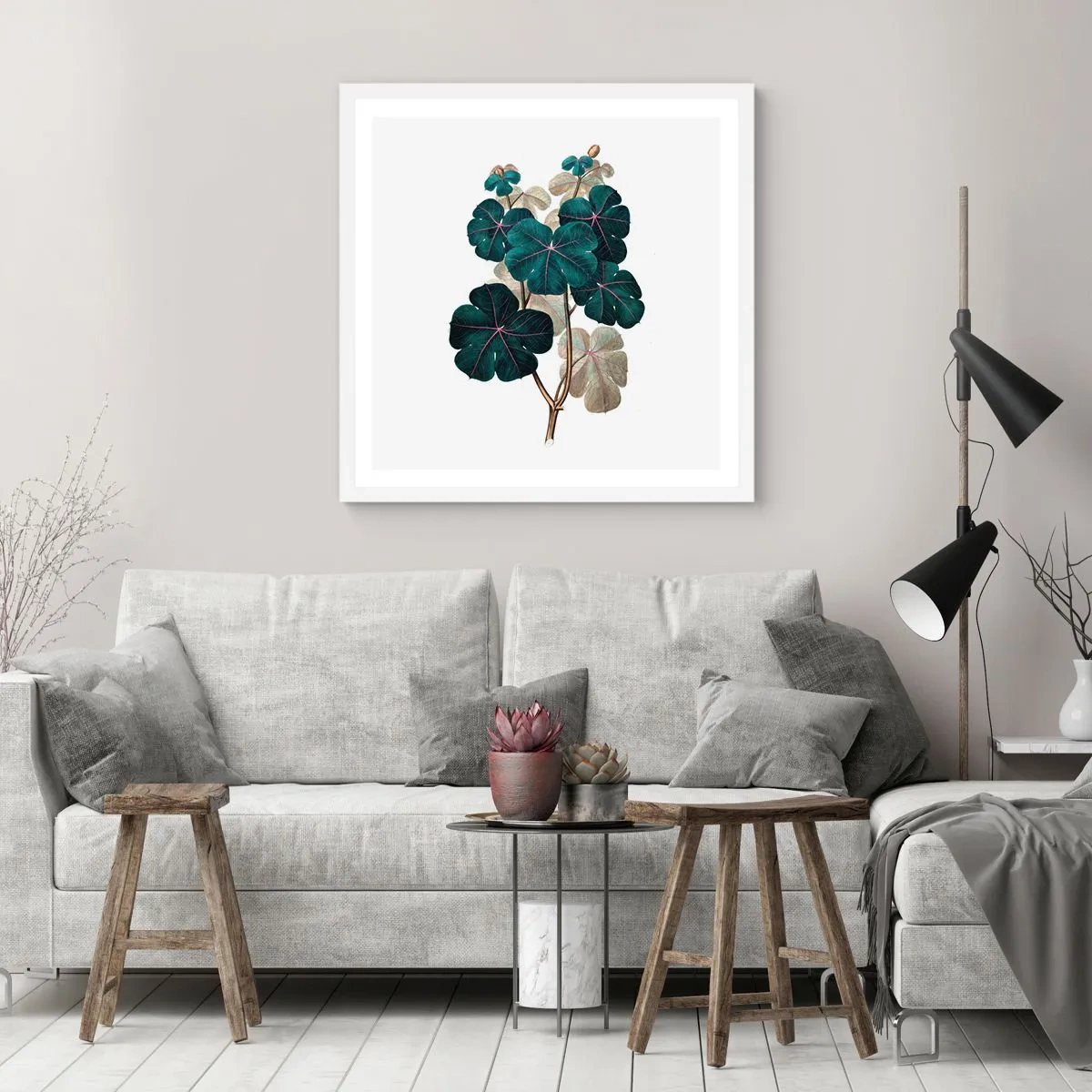 Plakat i hvid ramme - Fra et gammelt herbarium - 50x50 cm