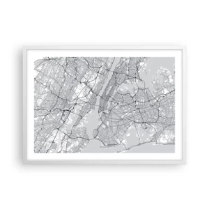 Plakat i hvid ramme - Anatomi af en storby - 70x50 cm