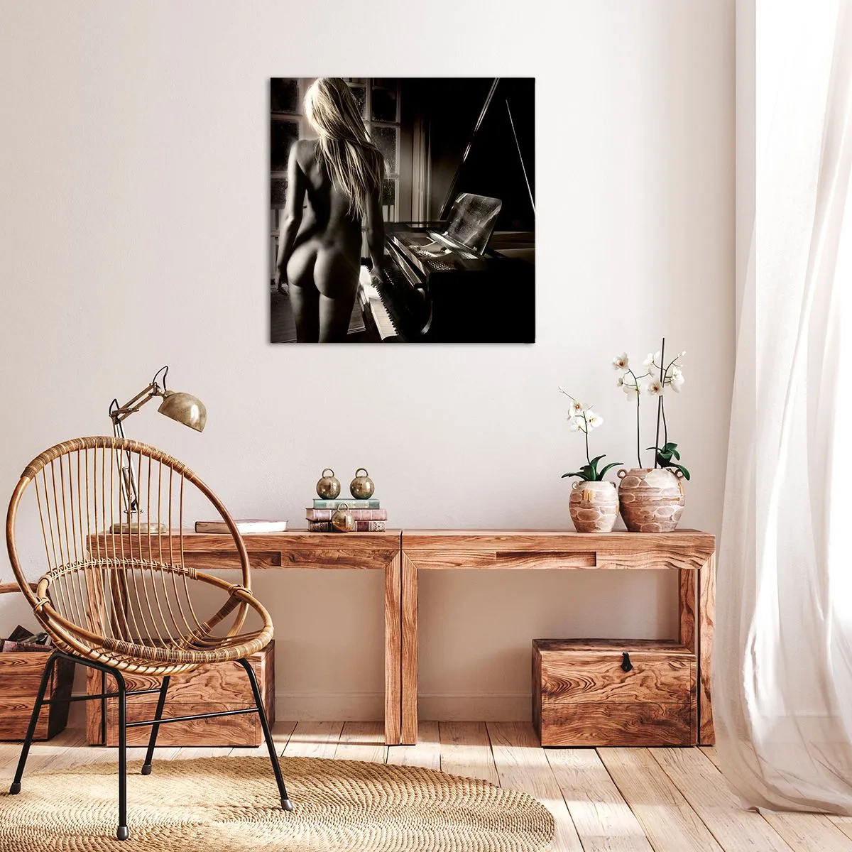 Lærredstryk - Billede på lærred - Aftenens perfekte harmoni - 70x70 cm