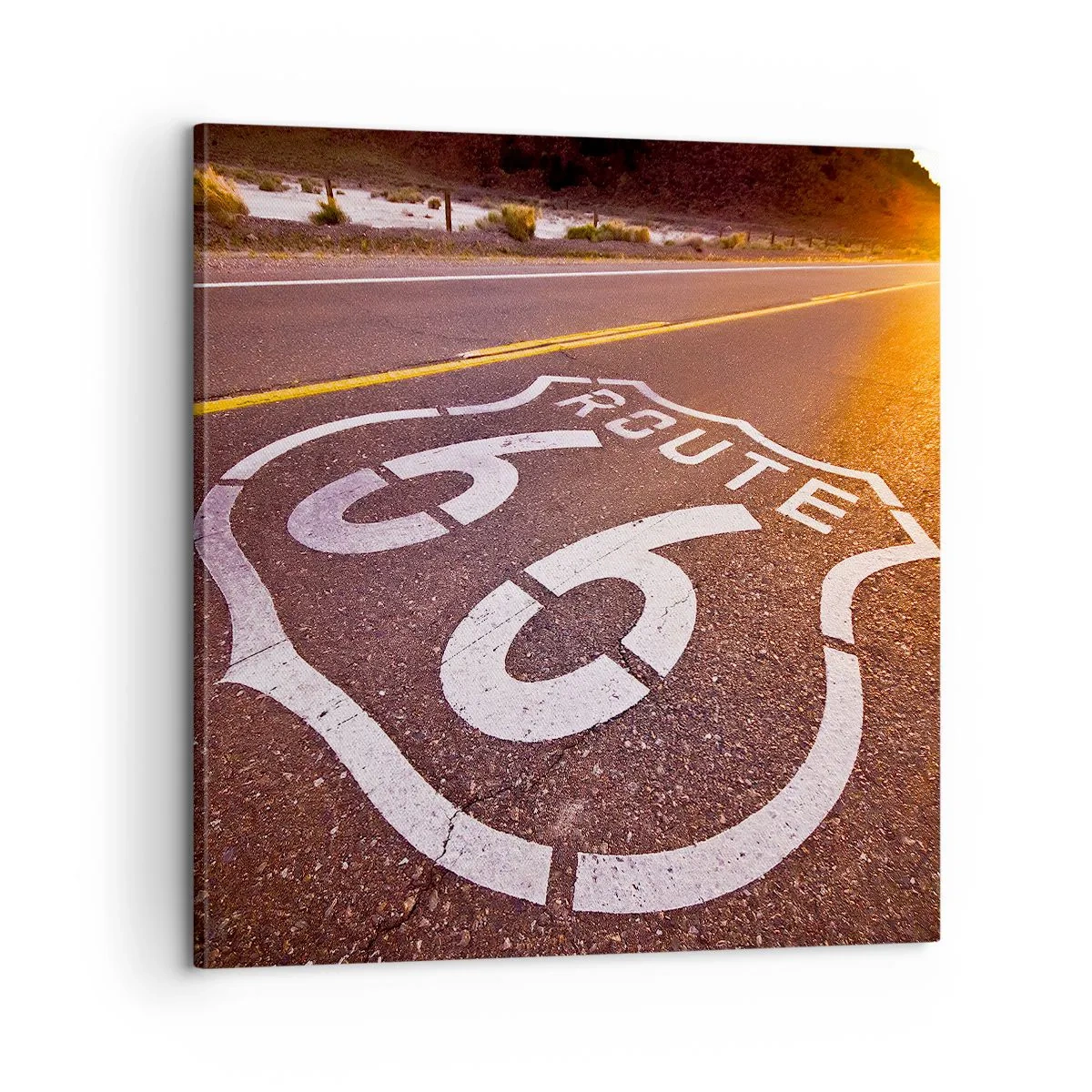 Lærredstryk - Billede på lærred - Den berømte Route 66 - 60x60 cm