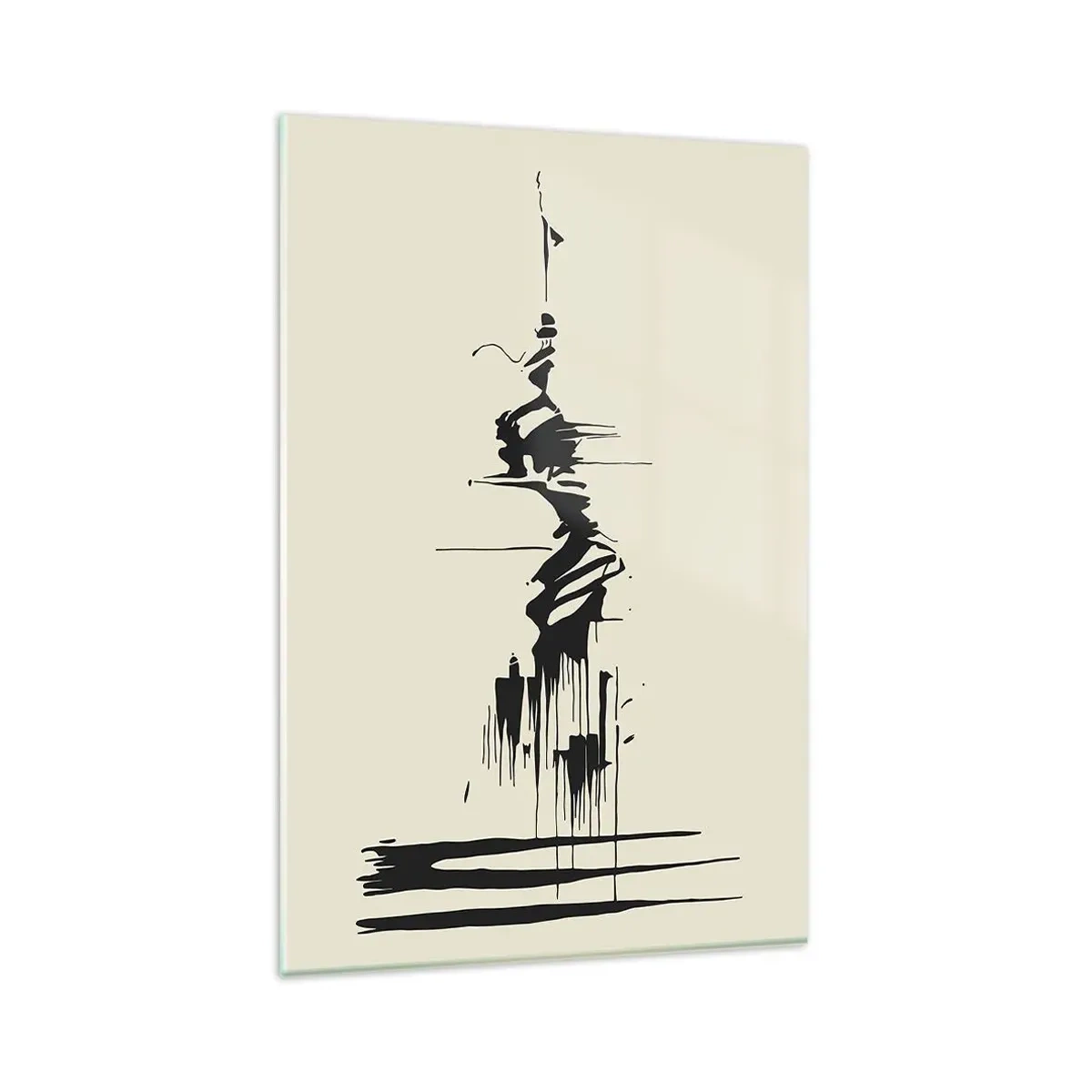 Billede på glas - Skyndsom abstraktion - 80x120 cm