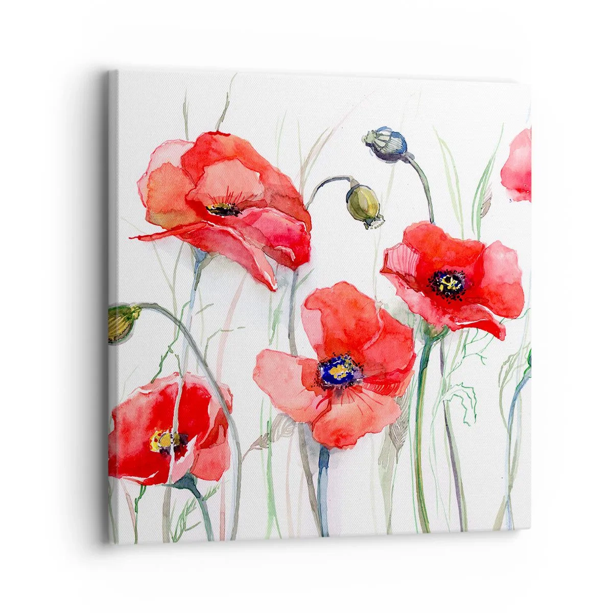 Lærredstryk - Billede på lærred - Polske blomster - 30x30 cm