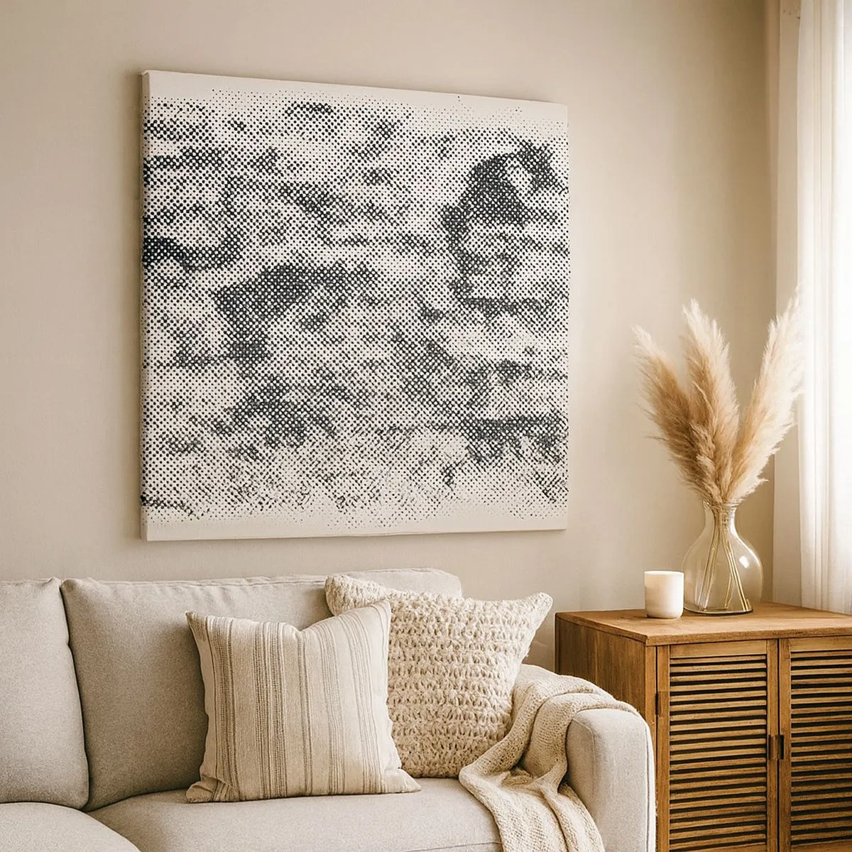 Lærredstryk - Billede på lærred - Tågeagtig sammensætning - 30x30 cm