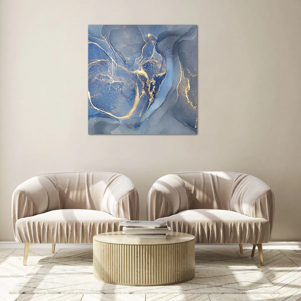 Billede på glas - Guldstøv - 40x40 cm