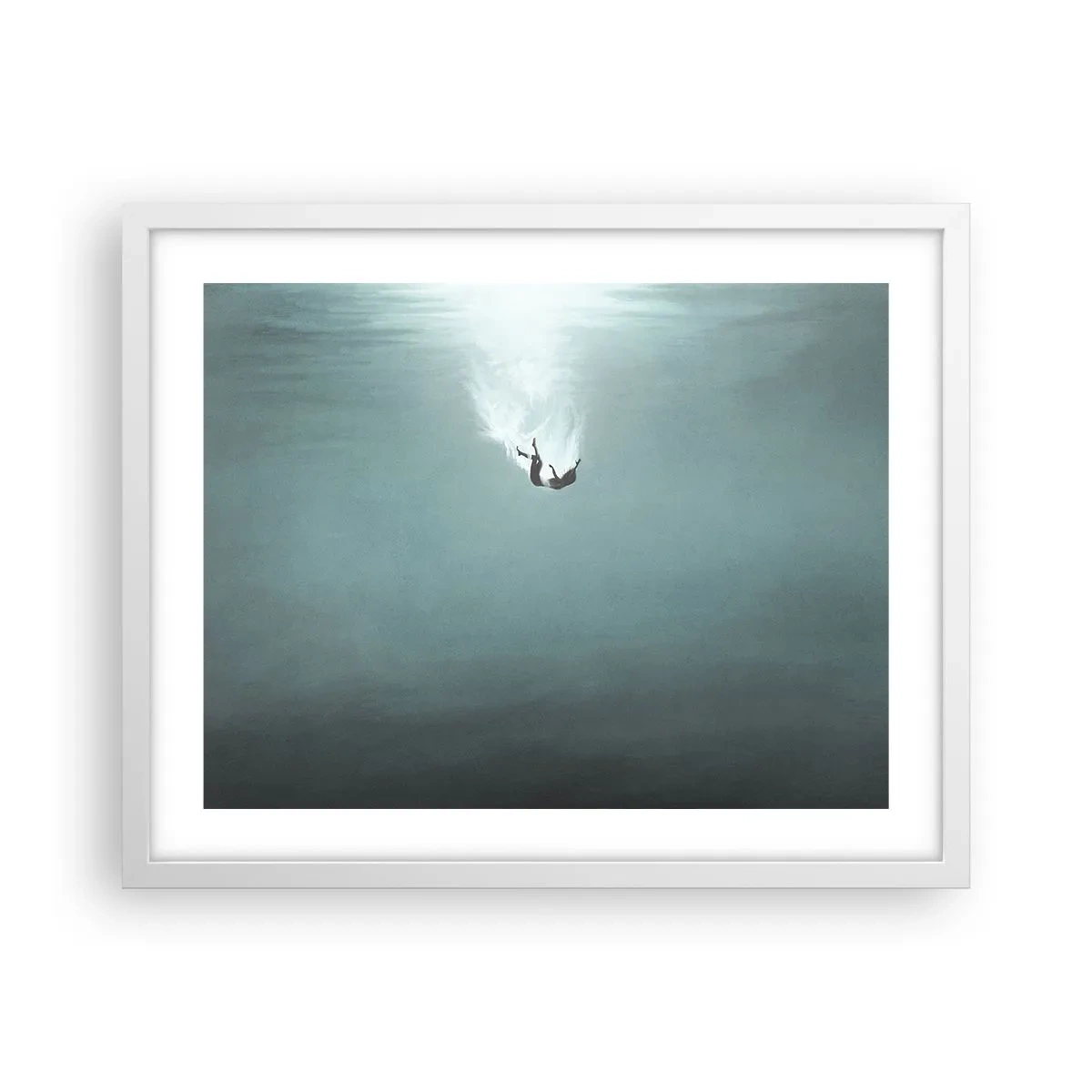 Plakat i hvid ramme - I havets favntag - 50x40 cm