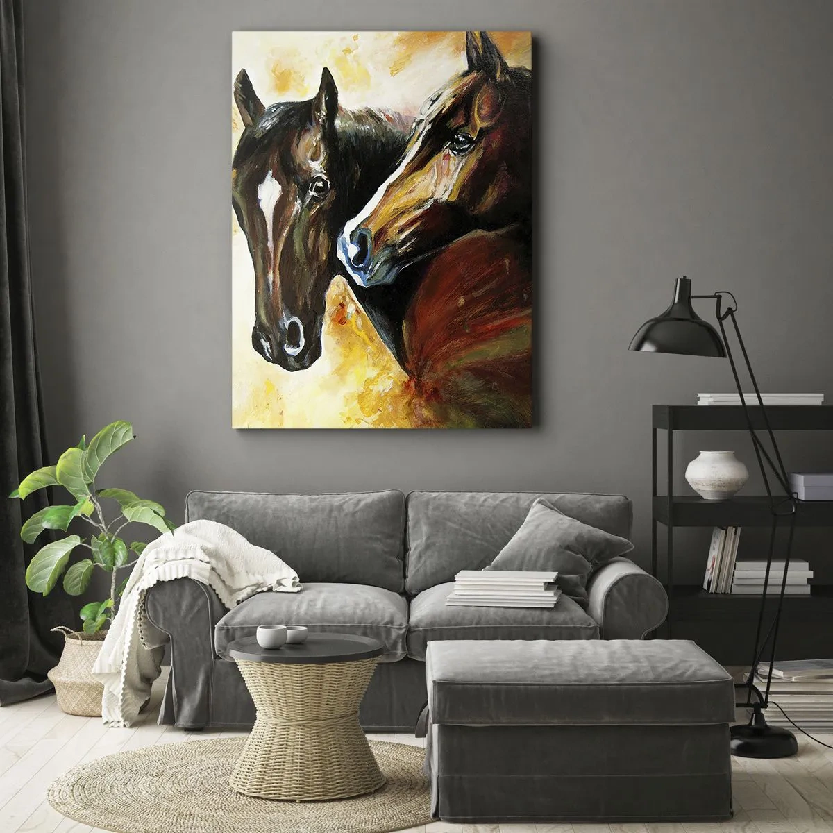 Lærredstryk - Billede på lærred - Dobbelt så charmerende - 65x120 cm