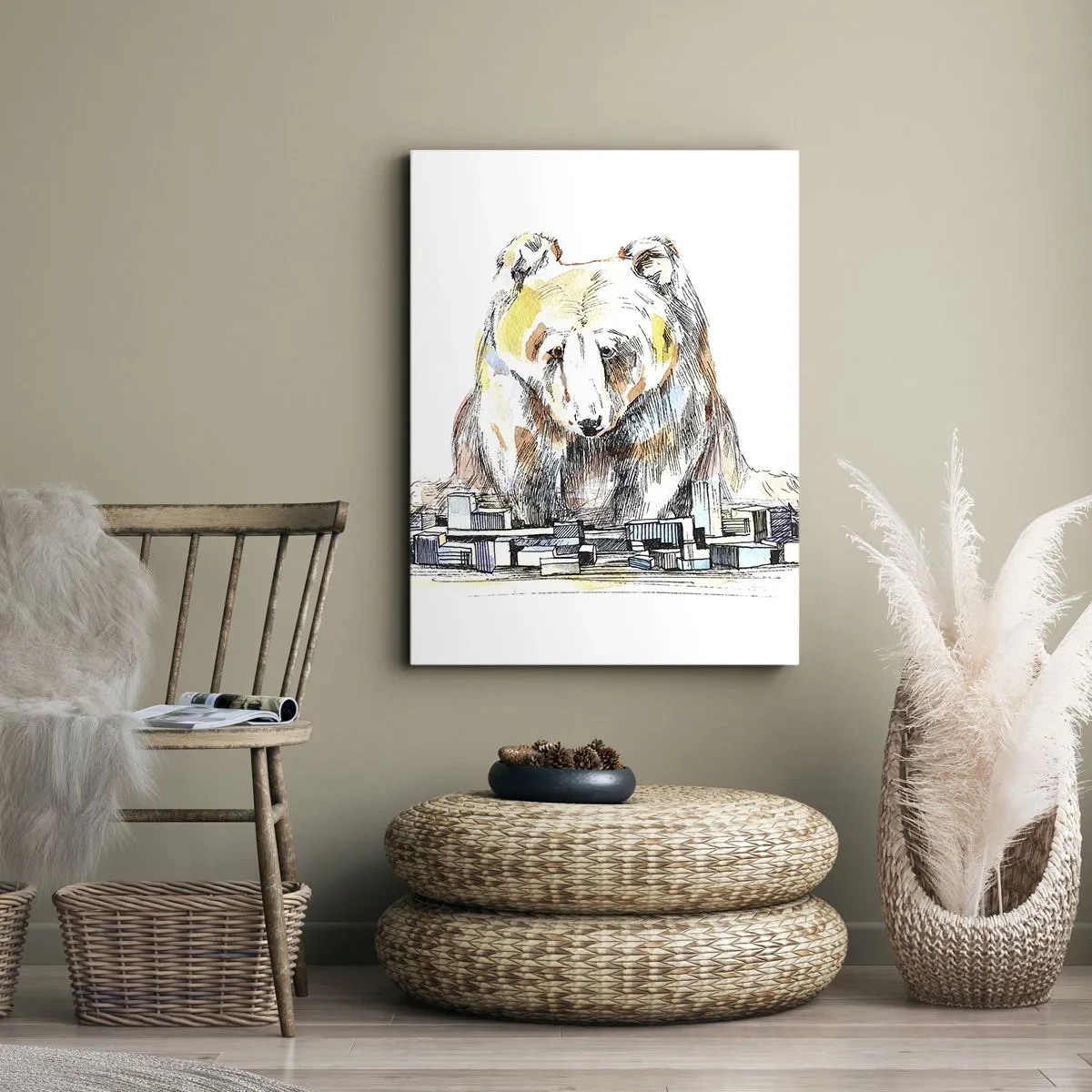 Lærredstryk - Billede på lærred - Hvordan kan man leve på den måde? - 65x120 cm