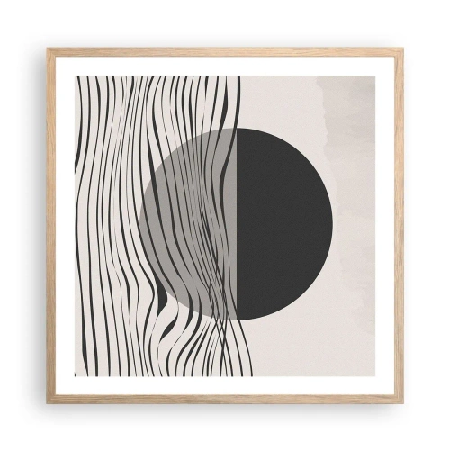 Plakat i ramme af lyst egetræ - Halvkomposition - 60x60 cm