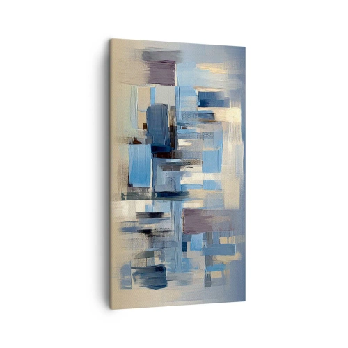Lærredstryk - Billede på lærred - Blå konstruktion - 45x80 cm