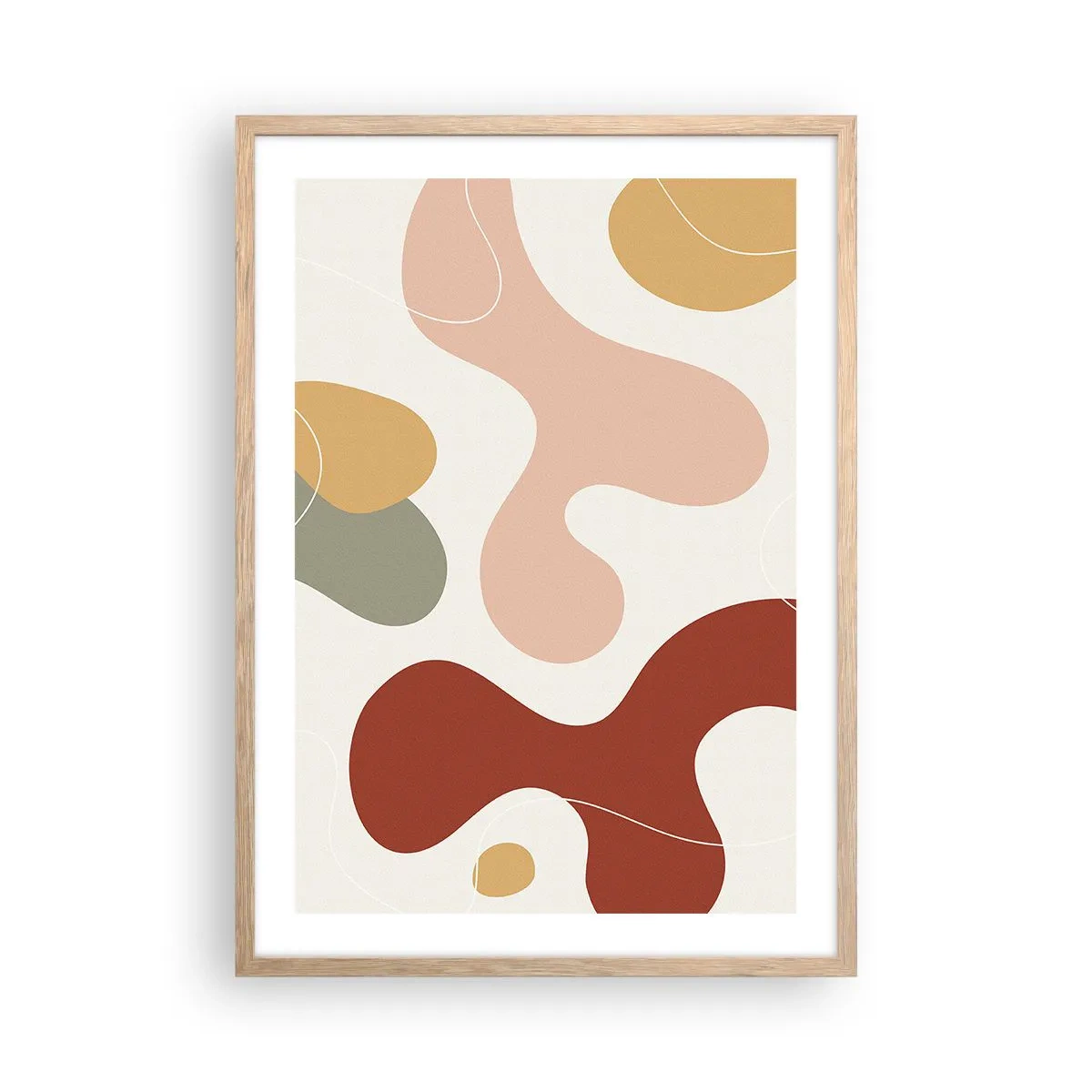 Plakat i ramme af lyst egetræ - Es eller flores? - 50x70 cm