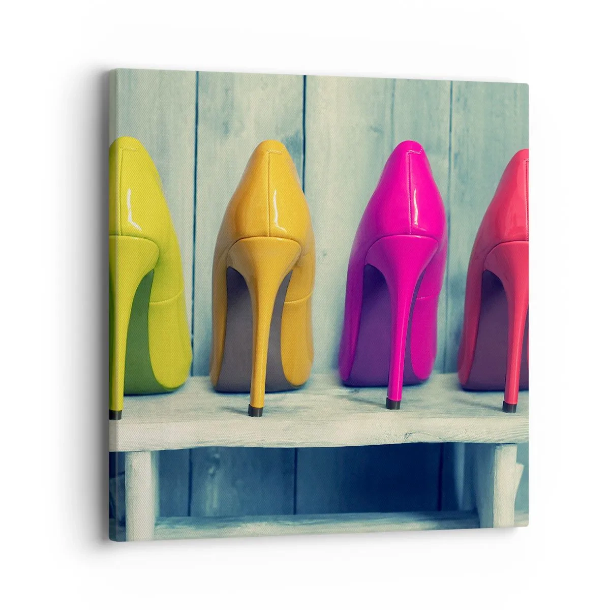 Lærredstryk - Billede på lærred - Gå på en regnbue - 40x40 cm