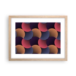 Plakat i ramme af lyst egetræ - I en cirkulær rytme - 40x30 cm