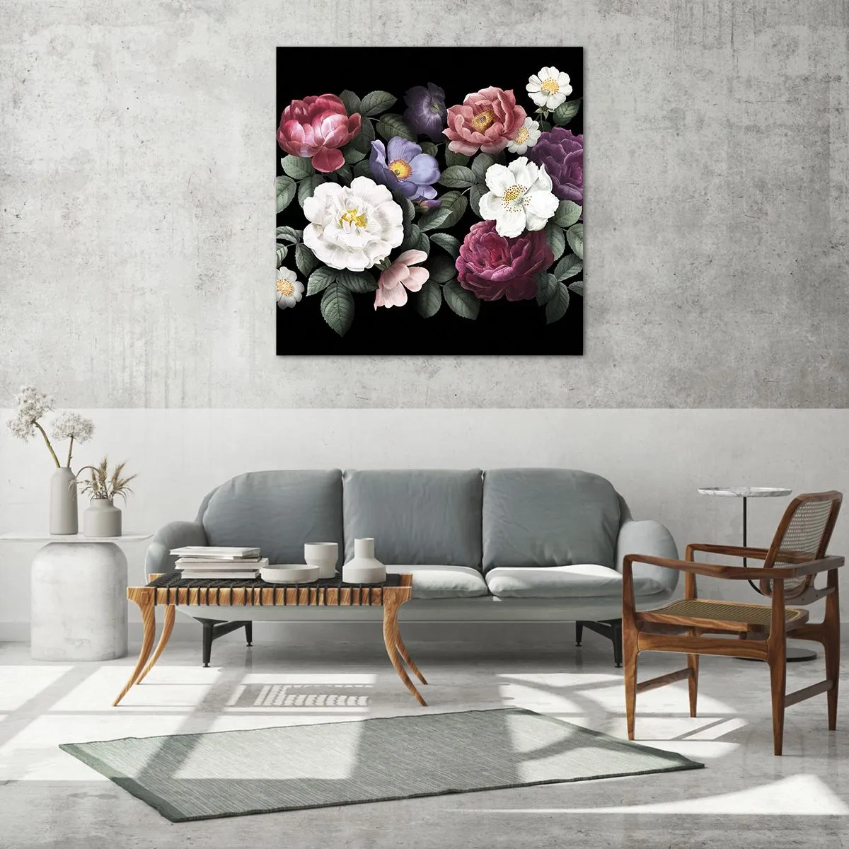 Billede på glas - Fra en engelsk have - 60x60 cm