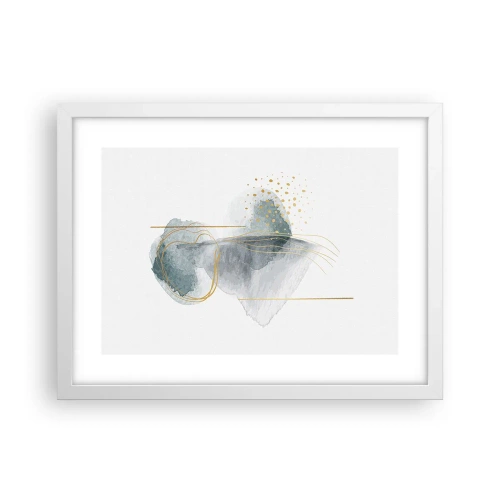 Plakat i hvid ramme - Om forholdet mellem grå og guld - 40x30 cm