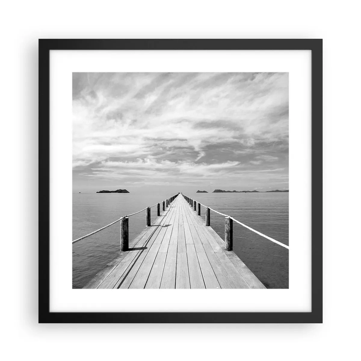 Plakat i sort ramme - Eller måske en rejse... - 40x40 cm