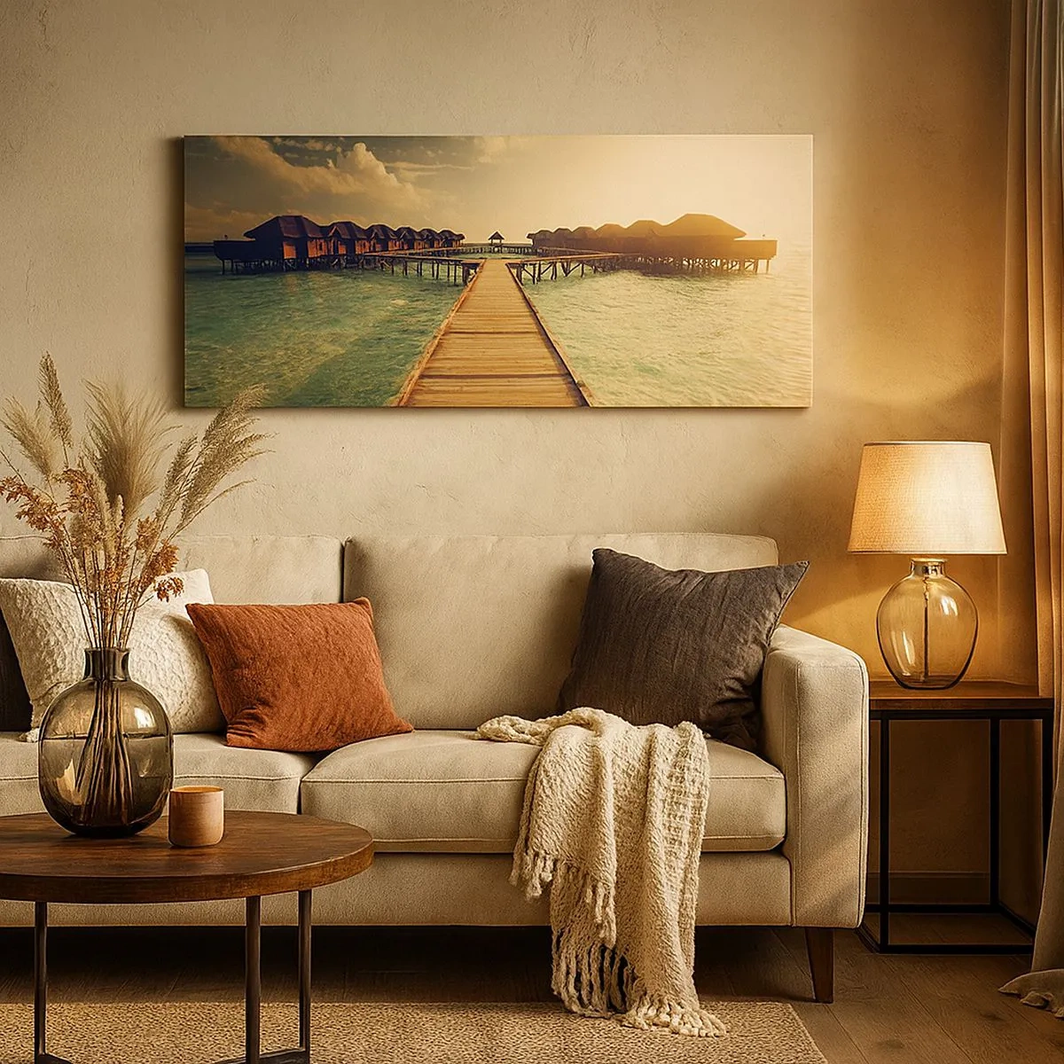 Lærredstryk - Billede på lærred - En varm invitation - 100x40 cm