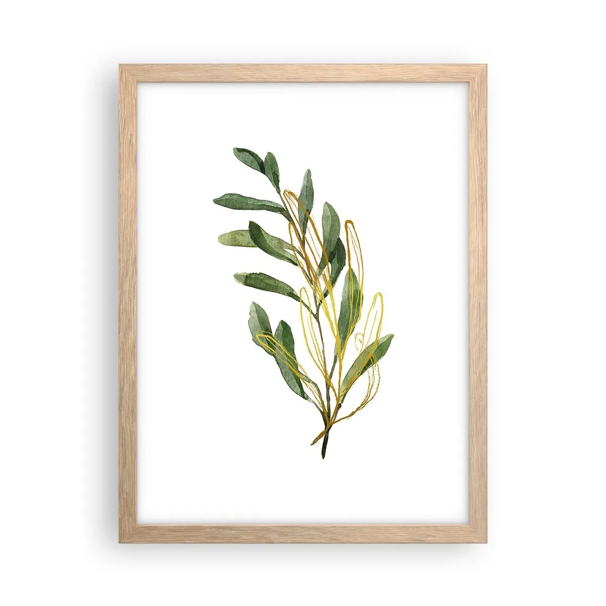 Plakat i ramme af lyst egetræ - Alt, hvad der er godt - 30x40 cm