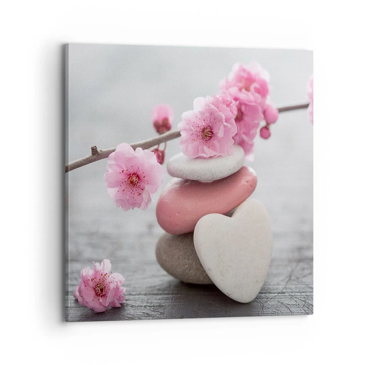 Lærredstryk - Billede på lærred - Kirsebærblomstens lyksalighed - 70x70 cm