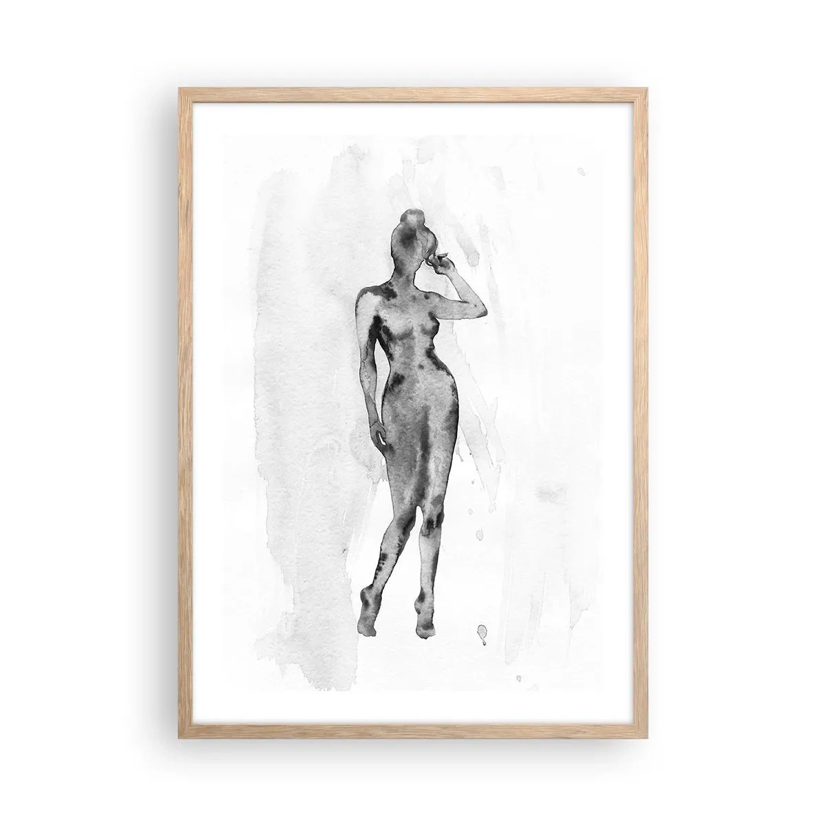 Plakat i ramme af lyst egetræ - En undersøgelse af idealet om kvindelighed - 50x70 cm