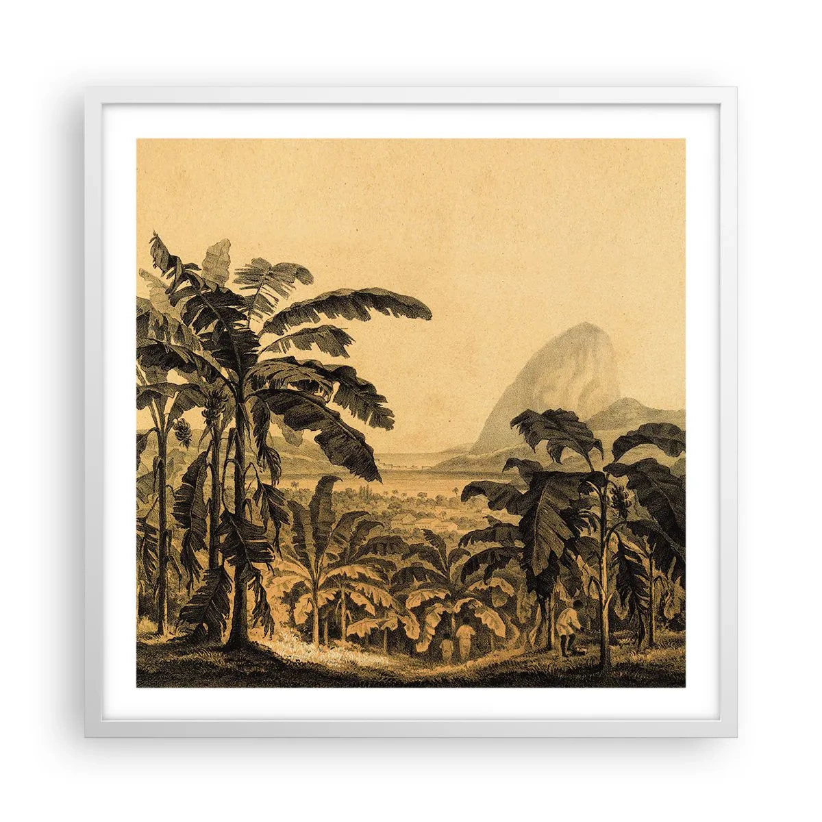 Plakat i hvid ramme - I en kolonial atmosfære - 60x60 cm